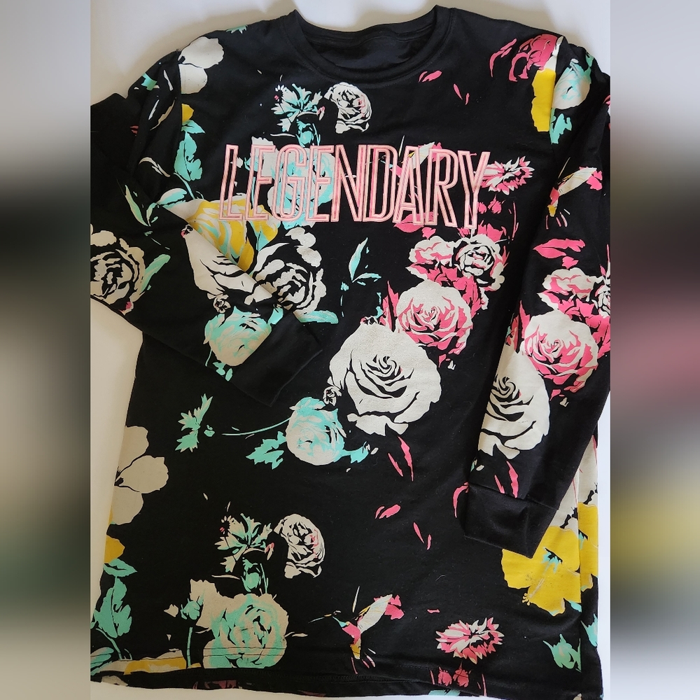 Legendary Black Floral Long Sleeve Tee
